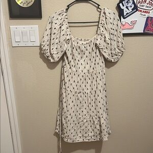 Chic Cream Puff Sleeve Mini Dress